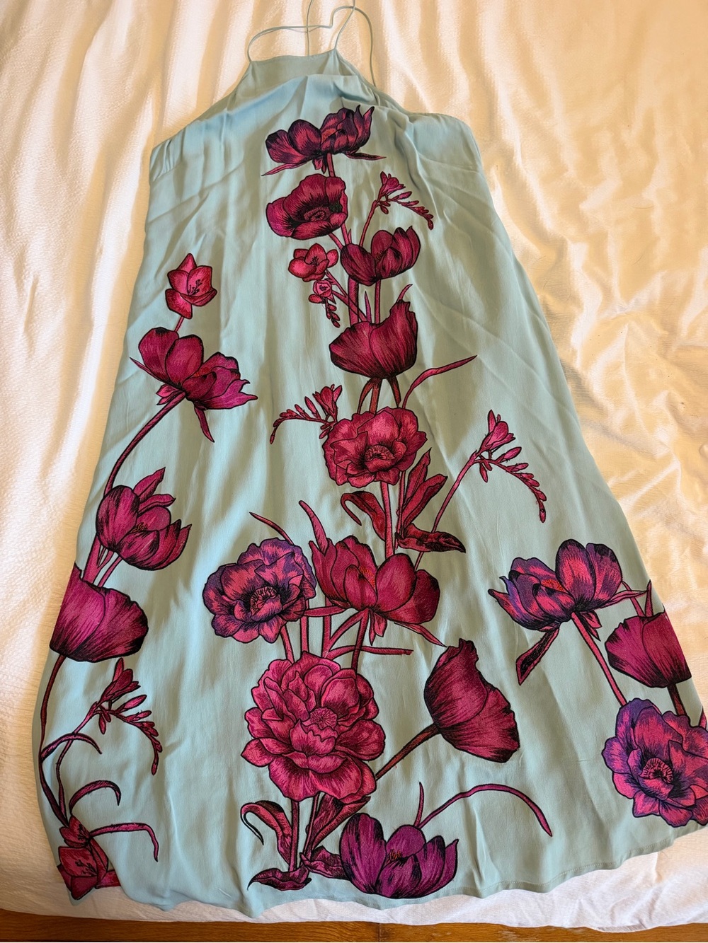 ASOS Halter Dress with Bold Pink Floral Print
